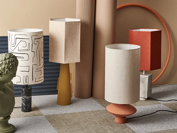 HKliving Hexagonal Linen Lamp Shade | Large | Natural HKliving Hexagonal Linen Lamp Shade | Large | Natural