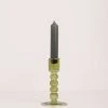 HKliving The Emeralds Glass Candle Holder M Olive Green