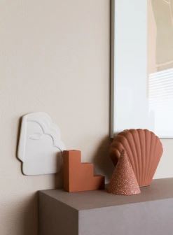 HKliving Ceramic Shell Vase In Brown