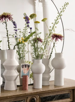 HKliving Speckled Clay Straight Medium Vase