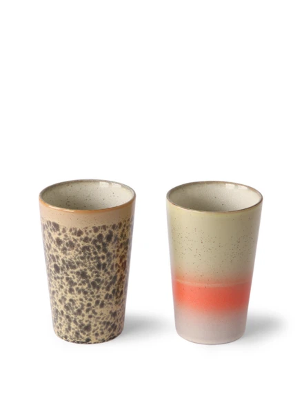 HKliving Ceramic 70 S Tea Mugs In Ink HKliving Ceramic 70 S Tea Mugs In Ink