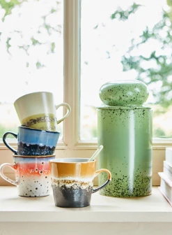 HKliving Ceramic 70's Americano Mug In Metallic