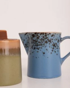HKliving Ceramics 70s Milk Jug & Sugar Pot Berry Peat