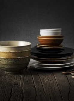 HKliving Japanese Rice Bowl White Speckled