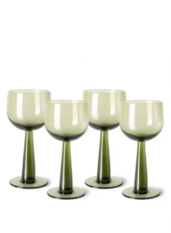 HKliving The Emeralds Olive Green Tall Wine Glass 7 HKliving The Emeralds Olive Green Tall Wine Glass
