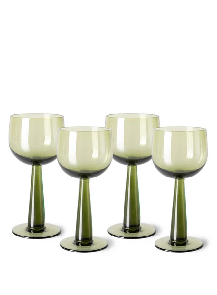 HKliving The Emeralds Olive Green Tall Wine Glass 5 HKliving The Emeralds Olive Green Tall Wine Glass