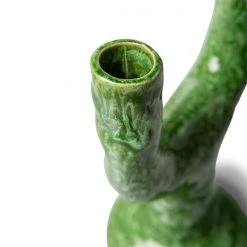HKliving Double Green Ceramic Candleholder
