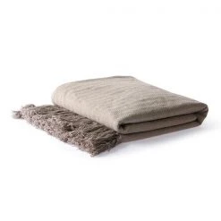 HKliving Cotton Zigzag Throw Taupe