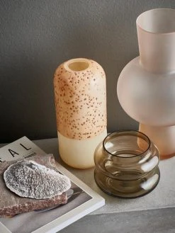 HKliving Glass Flower Vase S Matt Peach