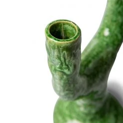 HKliving The Emeralds: L Ceramic Candle Holder Reactive Green