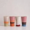 HKliving Ceramic 70 S Latte Set Of 4