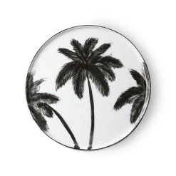 HKliving Bold Basic Ceramics Porcelain Dinner Plate Palms Set Of 2