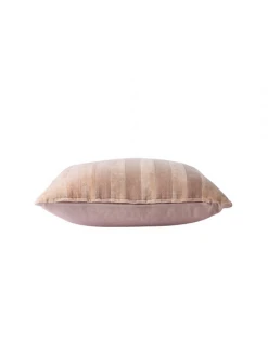 HKliving Striped Velvet Cushion Beige/Liver