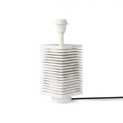 HKliving RIBBED TABLE LAMP BASE WHITE MARBLE