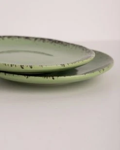 HKliving 70s Ceramics Dessert Plates Kiwi Set Of 2