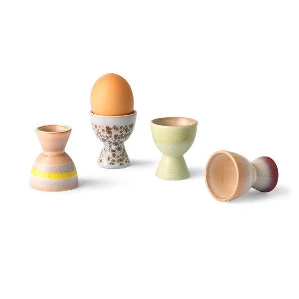HKliving 70's Ceramics Egg Cups | Taurus | Set of 4 HKliving 70's Ceramics Egg Cups | Taurus | Set of 4