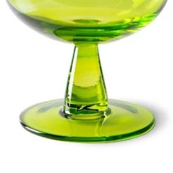 HKliving The Emeralds: Low Lime Green Wine Glass (set Of 4)