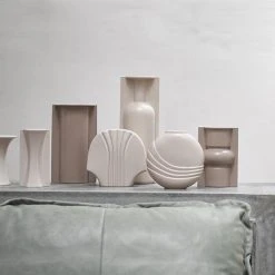 HKliving Putty Colour Mold Trompe Loeil Tall Vase