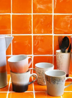 HKliving Ceramic 70s Americano Mug In Bark