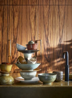 HKliving Japanese Rice Bowl White Speckled