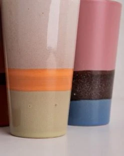 HKliving Ceramic 70 S Latte Set Of 4