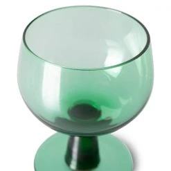 HKliving The Emeralds: Low Wine Glass Fern Green (Set of 4)