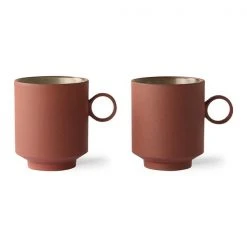 HKliving Set of 2 Terra Bold Basic Ceramics Coffee Mug