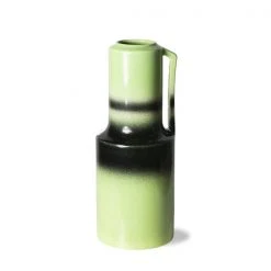 HKliving The Emeralds: Green Ceramic Vase With Handle