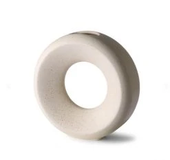 HKliving Circle Ceramic Vase White Speckled M