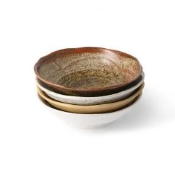 HKliving Glazed Shallow Side Bowl