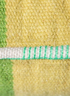 HKliving Hand Woven Wool Cushion Green (38x74)