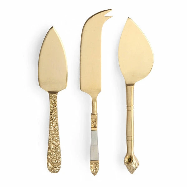 HKliving Cheese Knives | Gold | Set of 3 3 HKliving Cheese Knives | Gold | Set of 3
