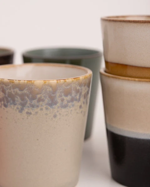 HKliving 70s Ceramics Coffee Mugs Set of 6 Pluto HKliving 70s Ceramics Coffee Mugs Set of 6 Pluto