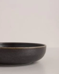 HKliving Home Chef Ceramics Deep Plate Rustic Black