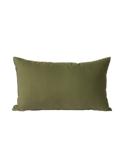 HKliving Striped Velvet Cushion In Green & Camo