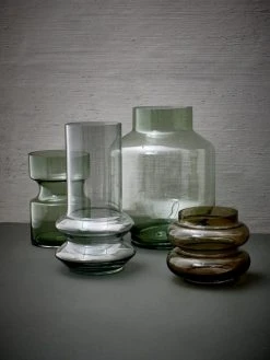 HKliving GREEN GLASS VASE M 7 HKliving GREEN GLASS VASE M