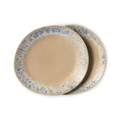 HKliving 70s ceramics: side plates, bark (set of 2)