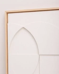 HKliving Framed Relief Art Panel C White S