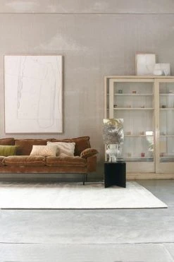 HKliving Fluffy Cushion White Beige