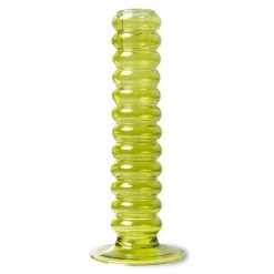 HKliving The Emeralds: Lime Green Glass Candle Holder Large