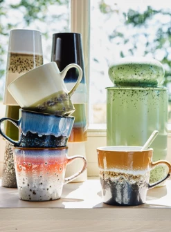 HKliving Ceramic 70's Americano Mug In Night