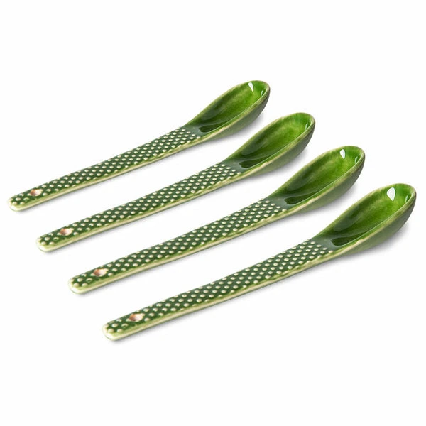 HKliving The Emeralds: Ceramic Green Textured Spoons (set Of 4) HKliving The Emeralds: Ceramic Green Textured Spoons (set Of 4)