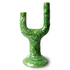 HKliving ceramic candle holder l, reactive green