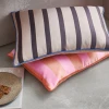 HKliving Satin & Velvet Cushion In Orange & Pink