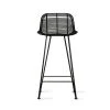 HKliving Rattan Bar Stool Black