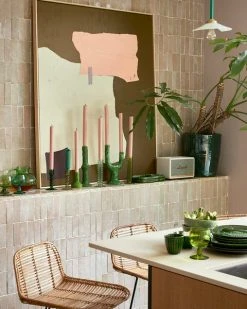 HKliving Ceramic Candle Holder | Small | Lime Green 5 HKliving Ceramic Candle Holder | Small | Lime Green