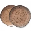 HKliving Gradient Ceramics Dessert Plate Taupe Set Of 2
