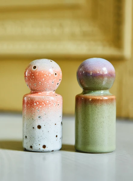 HKliving 70s Ceramics: Pepper & Salt Jar, Asteroids/Peat HKliving 70s Ceramics: Pepper & Salt Jar, Asteroids/Peat