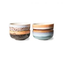 HKliving 70's Ceramics Tapas Bowls | Epsilon | Set of 4