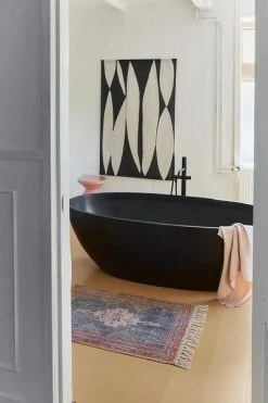 HKliving Printed Bath Mat Red Blue Overtufted 60 X 90